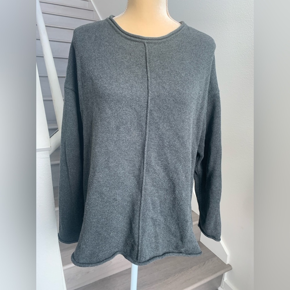 Jones New York Sport Gray Long Sleeve Knit Sweater